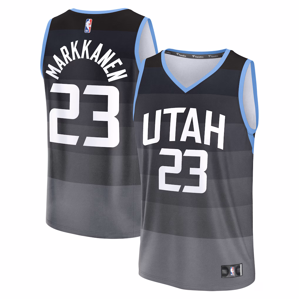 Youth Utah Jazz Lauri Markkanen Fanatics Black 2025/26 City Edition Fastbreak Jersey - ujerseystore