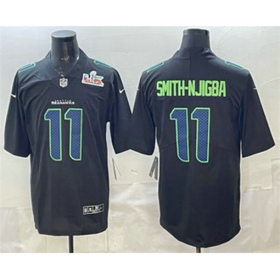 Men's Seattle Seahawks #11 Jaxon Smith-Njigba Limited Black Super Bowl LX Fashion Vapor Jersey - Ujersey