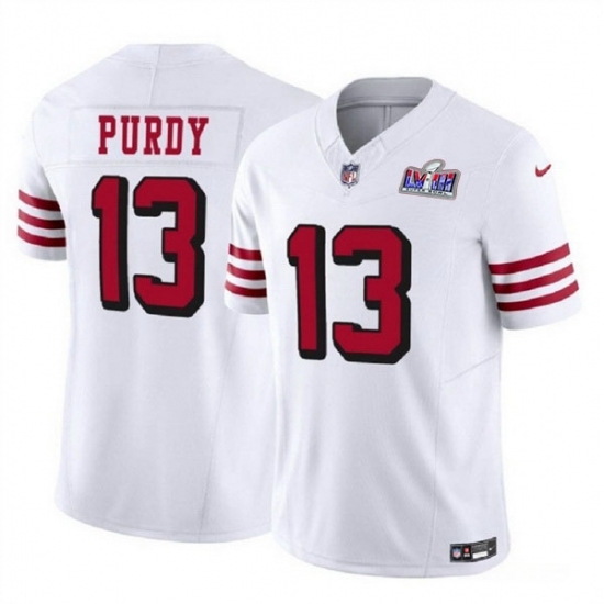 Men's San Francisco 49ers #13 Brock Purdy 2023 F U S E New White Vapor Untouchable Limited Stitched Football 2024 Super Bowl LVIII Jersey - Ujersey