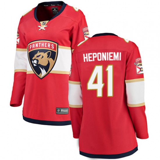 Women's Florida Panthers #41 Aleksi Heponiemi Fanatics Branded Red Home Breakaway NHL Jersey - Ujersey