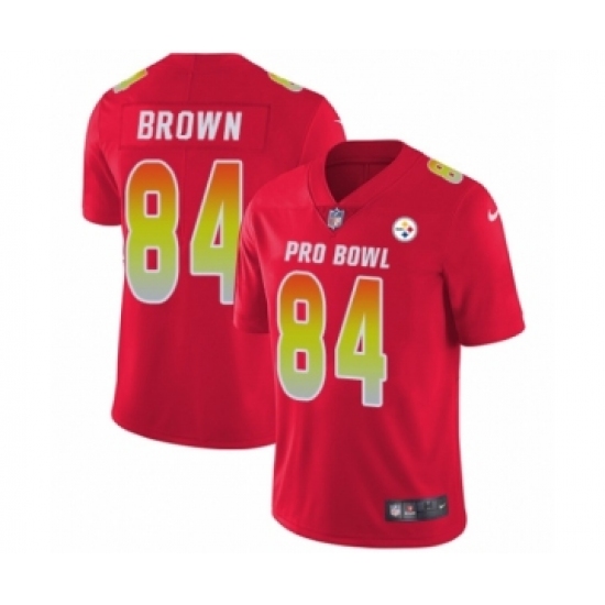Youth Nike Pittsburgh Steelers #84 Antonio Brown Limited Red AFC 2019 Pro Bowl NFL Jersey - Ujersey