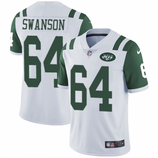 Youth Nike New York Jets #64 Travis Swanson White Vapor Untouchable Limited Player NFL Jersey - Ujersey