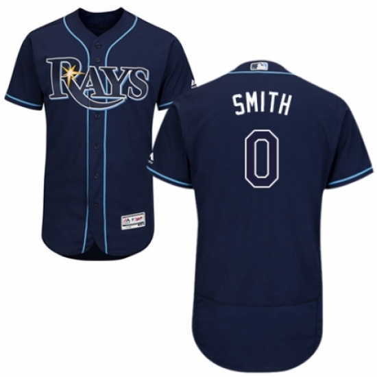 Men's Majestic Tampa Bay Rays #0 Mallex Smith Navy Blue Alternate Flex Base Authentic Collection MLB Jersey - Ujersey