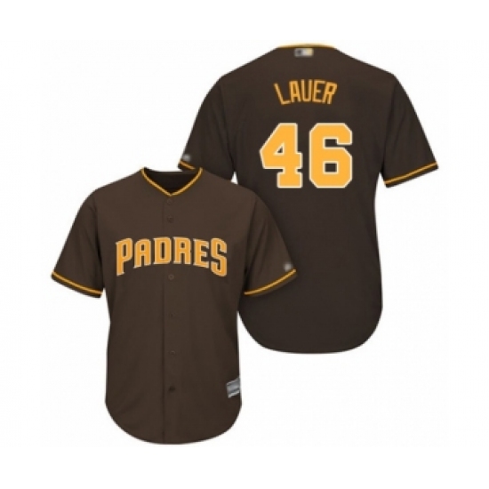 Youth San Diego Padres #46 Eric Lauer Authentic Brown Alternate Cool Base Baseball Player Jersey - Ujersey
