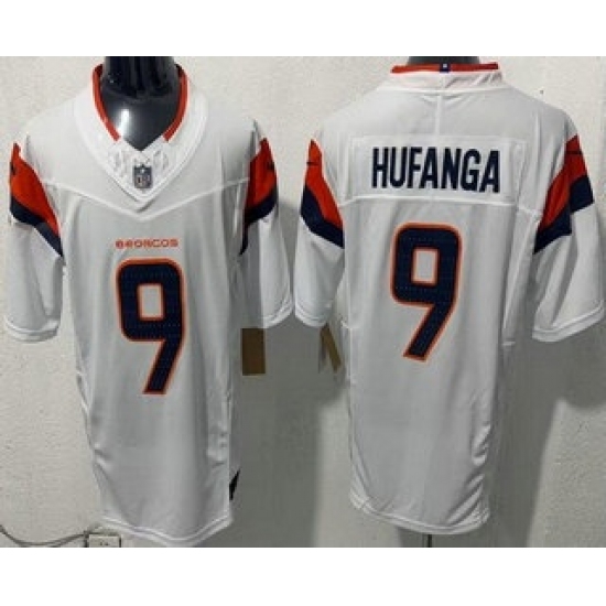 Men's Denver Broncos #9 Talanoa Hufanga Limited White FUSE Vapor Jersey - Ujersey
