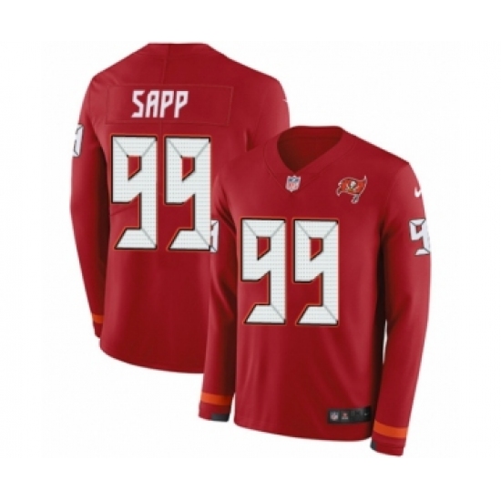 Men's Nike Tampa Bay Buccaneers #99 Warren Sapp Limited Red Therma Long Sleeve NFL Jersey - Ujersey