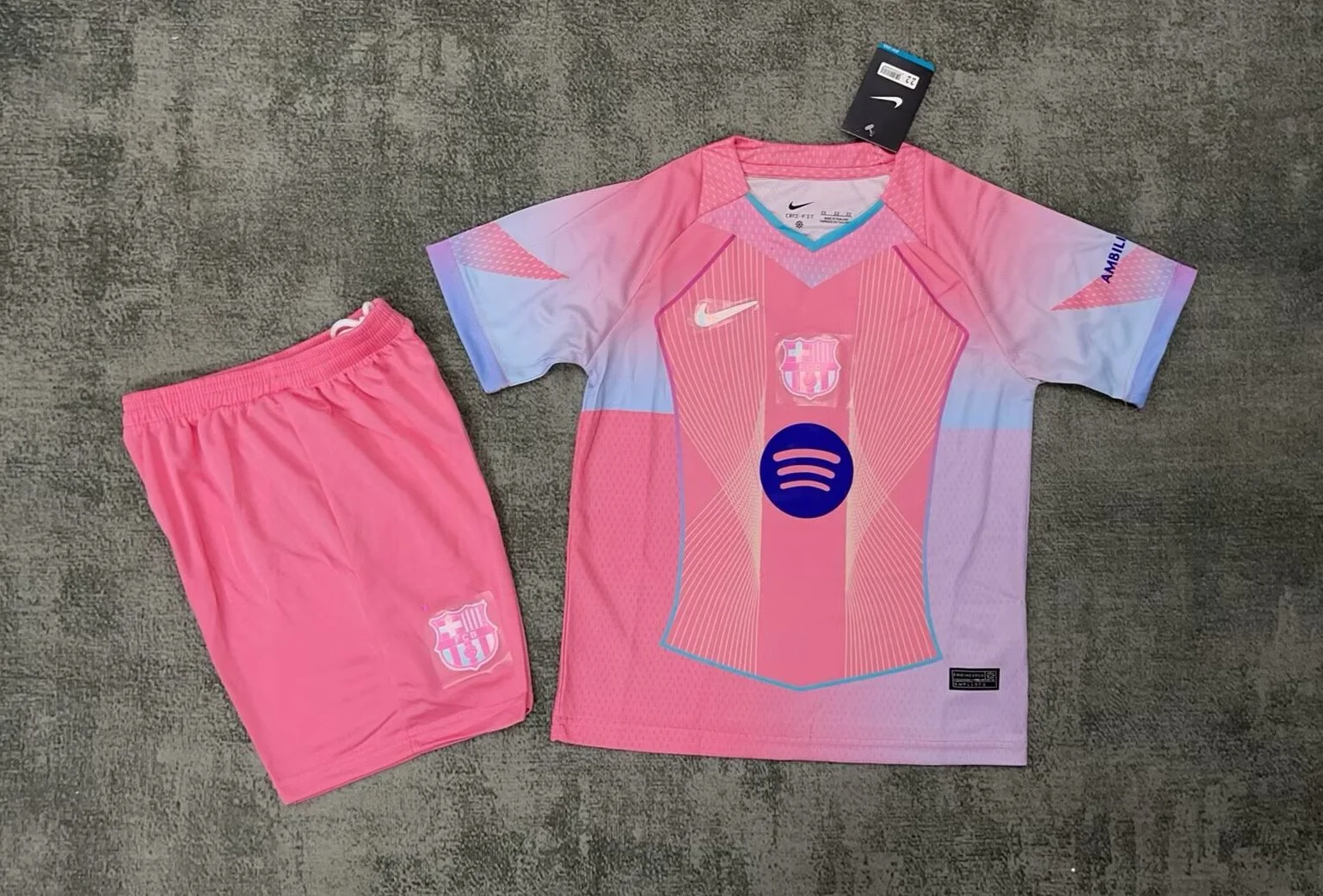 Barcelona Pink Special Edition Soccer Kids Kit Jersey+Shorts 2025/26 - Ujersey NHL
