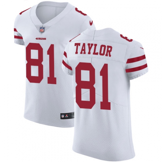Men's Nike San Francisco 49ers #81 Trent Taylor White Vapor Untouchable Elite Player NFL Jersey - Ujersey
