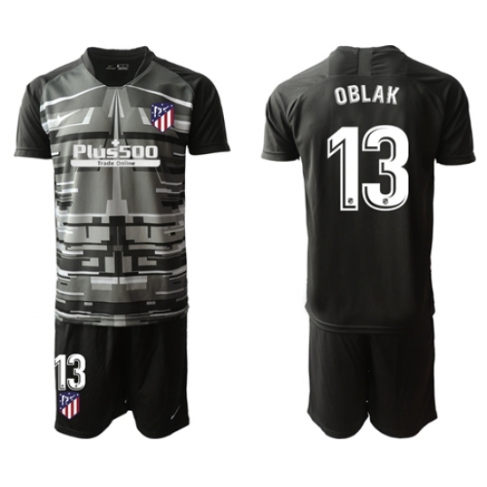 Atletico Madrid #13 Oblak Black Goalkeeper Soccer Club Jersey