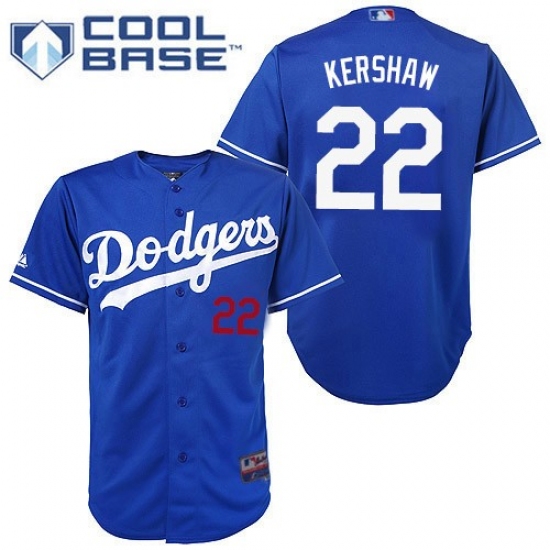 Men's Majestic Los Angeles Dodgers #22 Clayton Kershaw Authentic Royal Blue Cool Base MLB Jersey - Ujersey