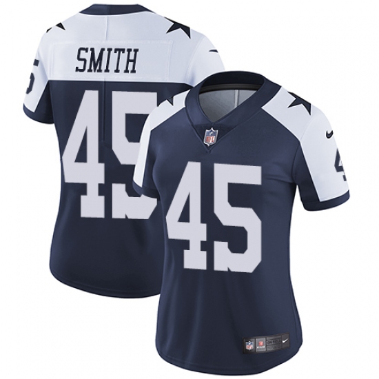 Women's Nike Dallas Cowboys #45 Rod Smith Navy Blue Throwback Alternate Vapor Untouchable Limited Player NFL Jersey - Ujersey