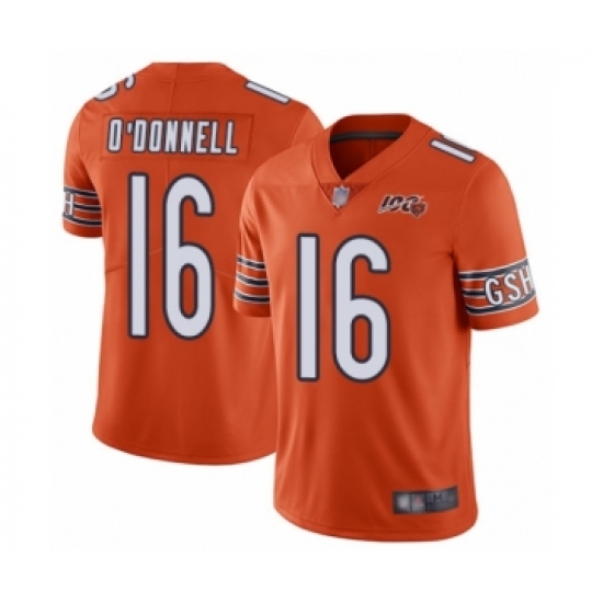 Youth Chicago Bears #16 Pat O'Donnell Orange Alternate 100th Season Limited Football Jersey - Ujersey