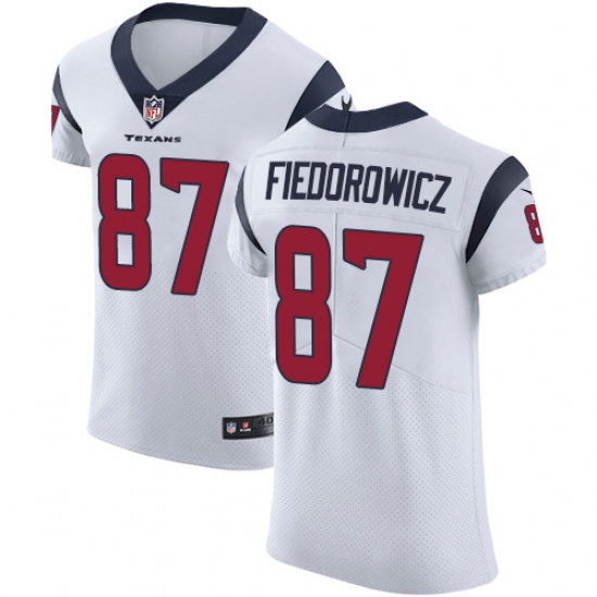 Men's Nike Houston Texans #87 C.J. Fiedorowicz White Vapor Untouchable Elite Player NFL Jersey - Ujersey