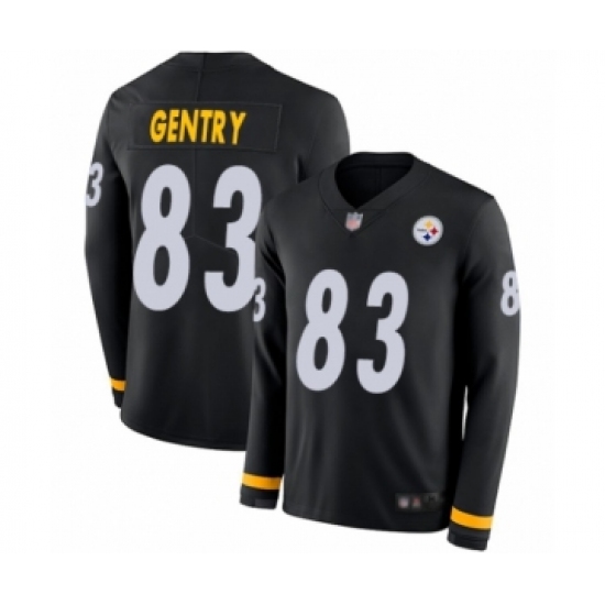 Youth Pittsburgh Steelers #83 Zach Gentry Limited Black Therma Long Sleeve Football Jersey - Ujersey
