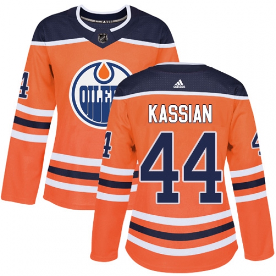 Women's Adidas Edmonton Oilers #44 Zack Kassian Authentic Orange Home NHL Jersey - Ujersey