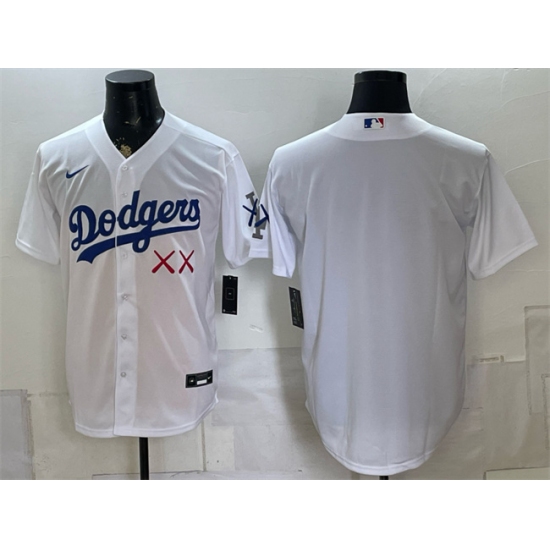 Men's Los Angeles Dodgers x KAWS White Vapor Premier Limited Stitched Baseball Jersey - Ujersey