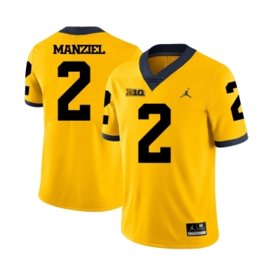 Michigan Wolverines 2 Johnny Manziel Yellow College Football Jersey - Ujersey