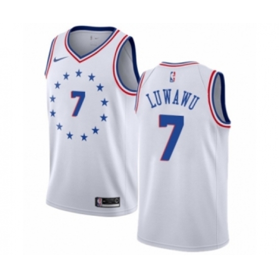 Youth Nike Philadelphia 76ers #7 Timothe Luwawu White Swingman Jersey - Earned Edition - Ujersey