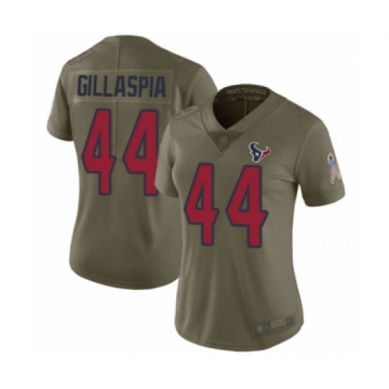 Women's Houston Texans #44 Cullen Gillaspia Limited Olive 2017 Salute to Service Football Jersey - Ujersey