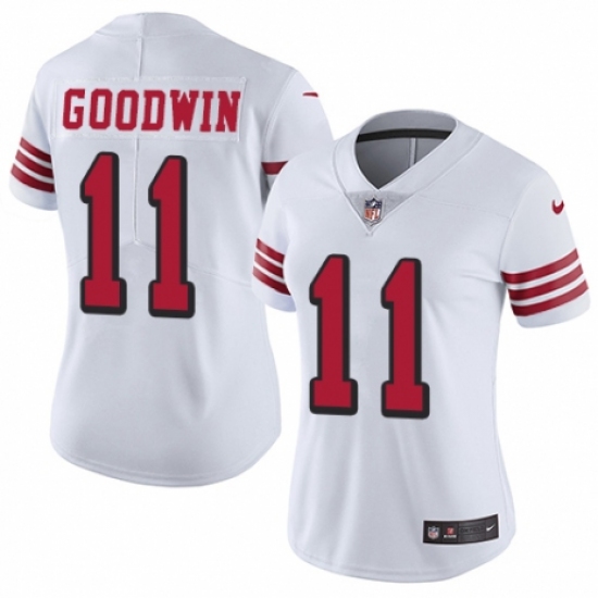 Women's Nike San Francisco 49ers #11 Marquise Goodwin Limited White Rush Vapor Untouchable NFL Jersey - Ujersey