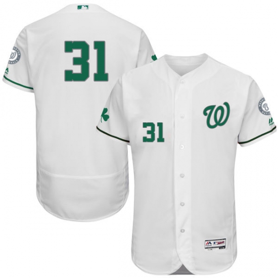 Men's Majestic Washington Nationals #31 Max Scherzer White Celtic Flexbase Authentic Collection MLB Jersey - Ujersey