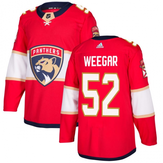 Men's Adidas Florida Panthers #52 MacKenzie Weegar Premier Red Home NHL Jersey - Ujersey