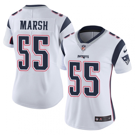 Women's Nike New England Patriots #55 Cassius Marsh White Vapor Untouchable Limited Player NFL Jersey - Ujersey
