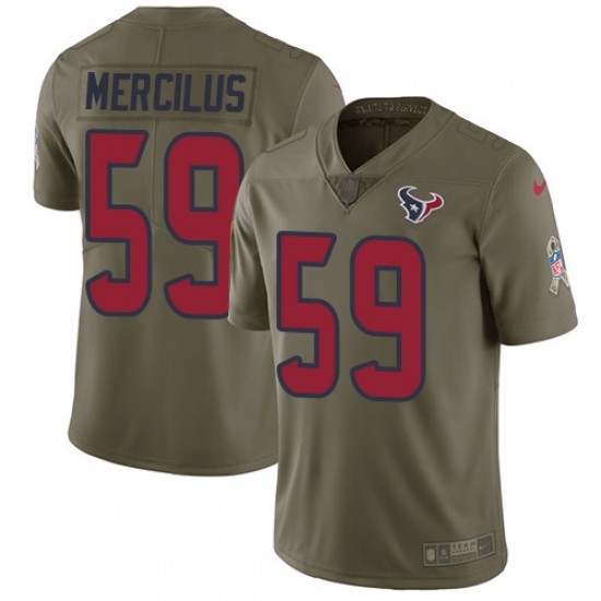 Youth Nike Houston Texans #59 Whitney Mercilus Limited Olive 2017 Salute to Service NFL Jersey - Ujersey