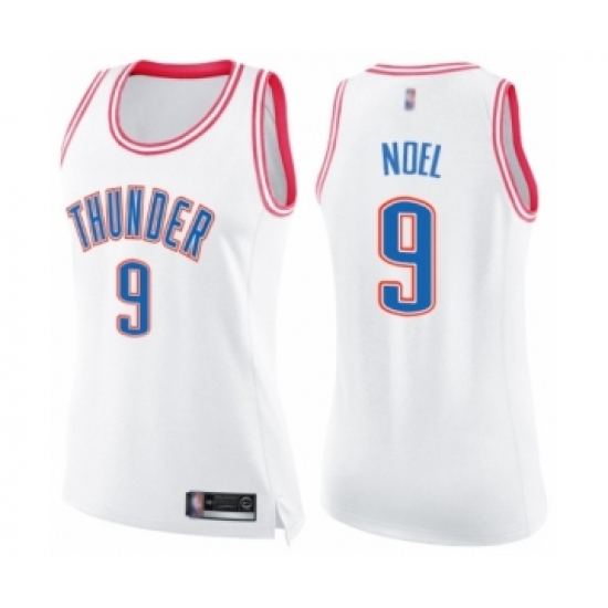 Women's Oklahoma City Thunder #9 Nerlens Noel Swingman White Pink Fashion Basketball Jersey - Ujersey