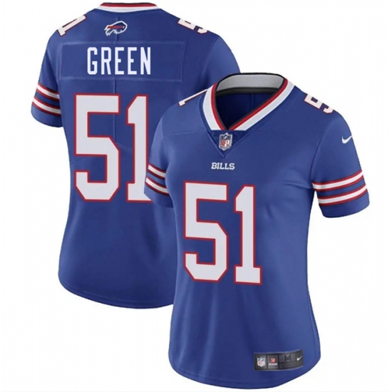 Women's Buffalo Bills #51 Kendrick Green Blue Vapor Stitched Football Jersey(Run Small) - Ujersey
