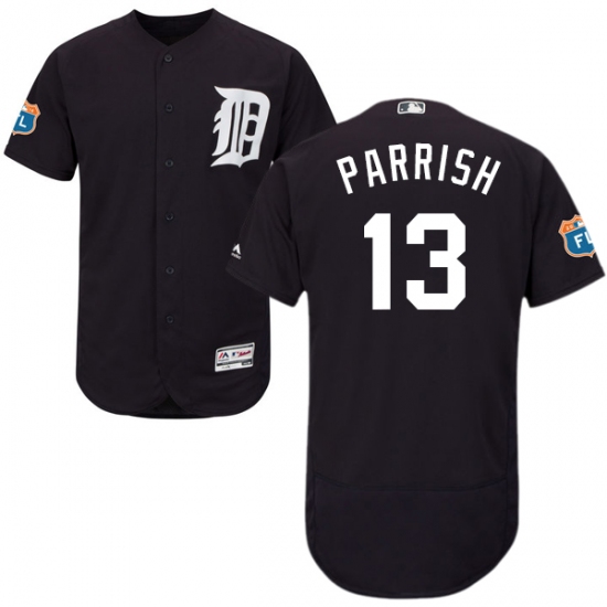 Men's Majestic Detroit Tigers #13 Lance Parrish Navy Blue Alternate Flex Base Authentic Collection MLB Jersey - Ujersey