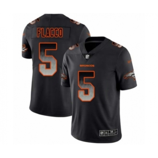 Men's Denver Broncos #5 Joe Flacco Black Smoke Fashion Limited Football Jersey - Ujersey