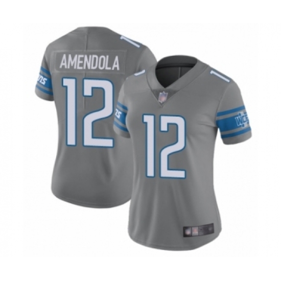 Women's Detroit Lions #12 Danny Amendola Limited Steel Rush Vapor Untouchable Football Jersey - Ujersey