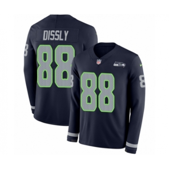 Men's Nike Seattle Seahawks #88 Will Dissly Limited Navy Blue Therma Long Sleeve NFL Jersey - Ujersey