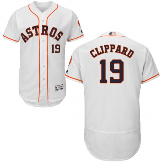 Men's Majestic Houston Astros #19 Tyler Clippard White Flexbase Authentic Collection MLB Jersey - Ujersey