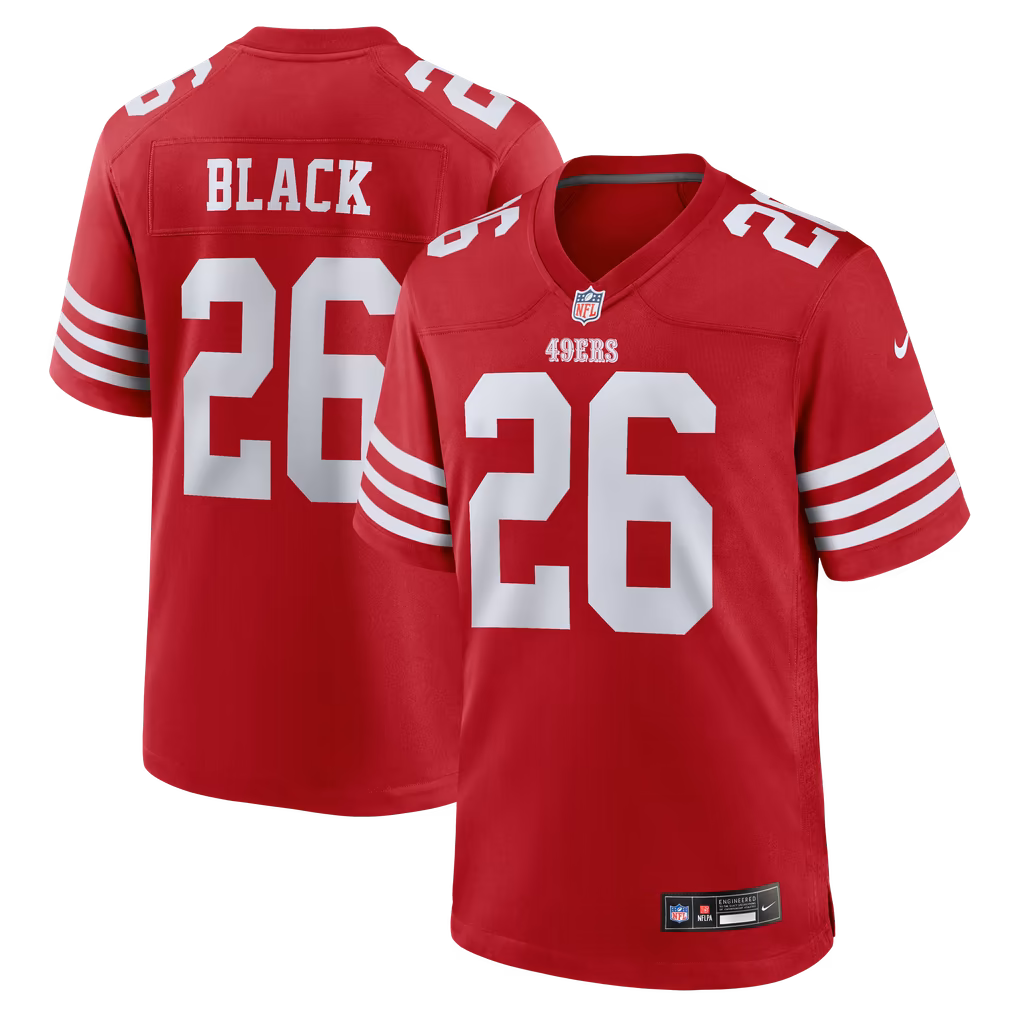 Men's San Francisco 49ers Kaelon Black Nike Scarlet Team Game Jersey - Ujersey Shop