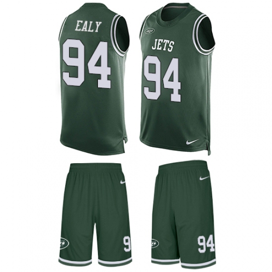 Men's Nike New York Jets #94 Kony Ealy Limited Green Tank Top Suit NFL Jersey - Ujersey