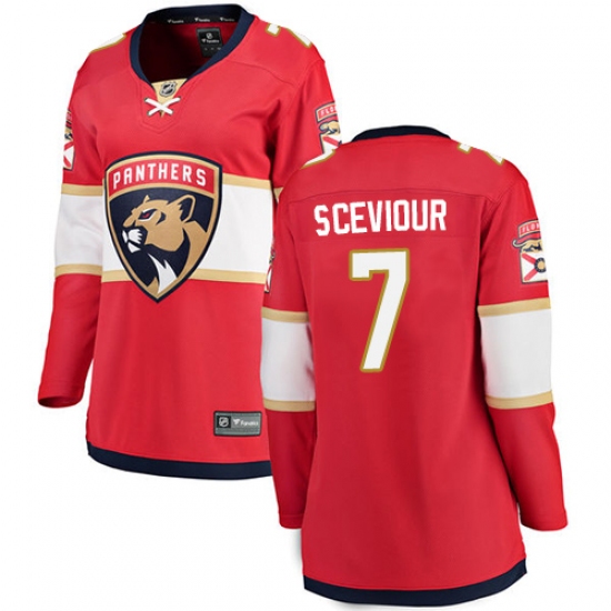 Women's Florida Panthers #7 Colton Sceviour Fanatics Branded Red Home Breakaway NHL Jersey - Ujersey