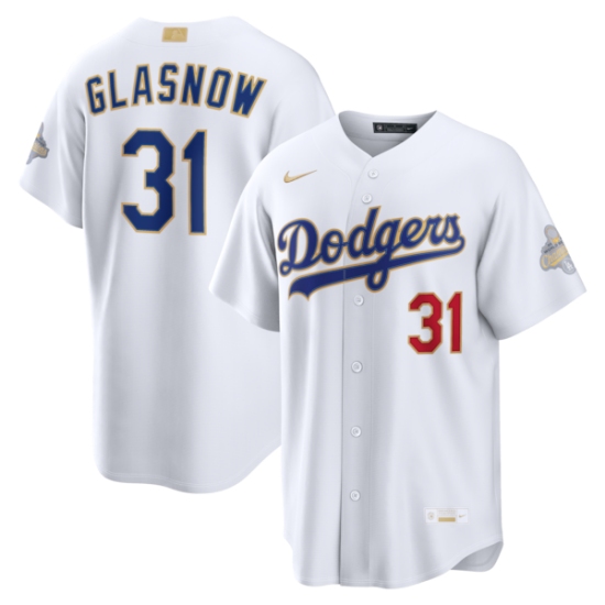 Men's Los Angeles Dodgers #31 Tyler Glasnow Nike White 2026 Gold Collection Stadium Jersey - Ujersey
