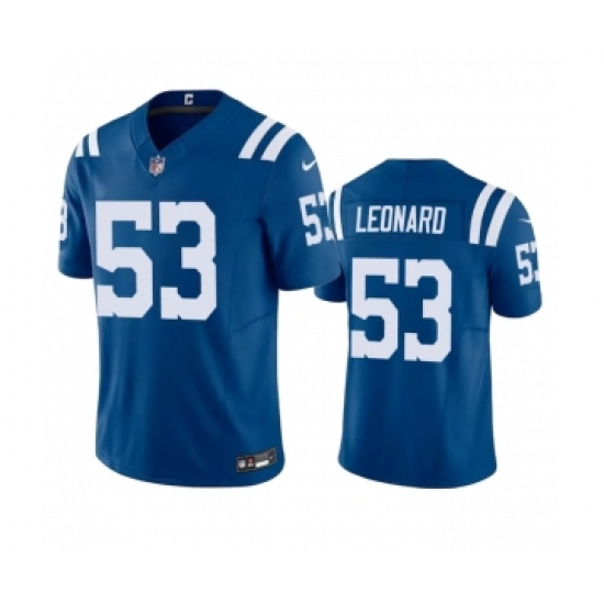 Men's Indianapolis Colts #53 Shaquille Leonard Blue 2023 F.U.S.E Vapor Untouchable Stitched Football Jersey - Ujersey