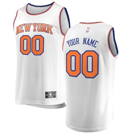 Men's New York Knicks Fanatics Branded White Fast Break Custom Replica Jersey - Association Edition - Ujersey