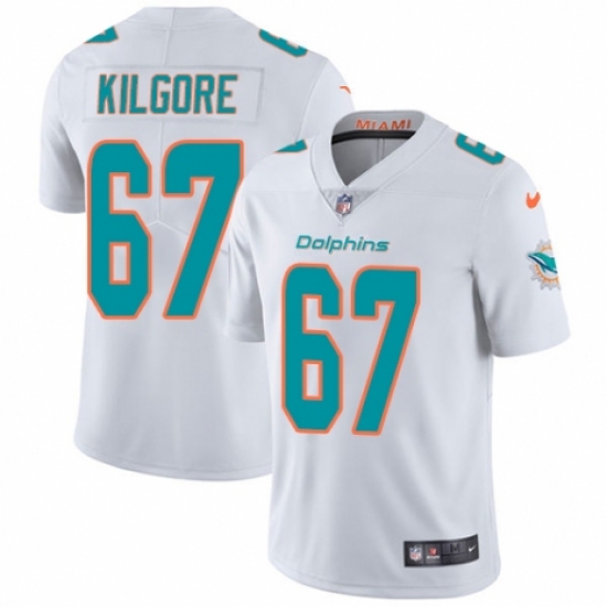 Men's Nike Miami Dolphins #67 Daniel Kilgore White Vapor Untouchable Limited Player NFL Jersey - Ujersey