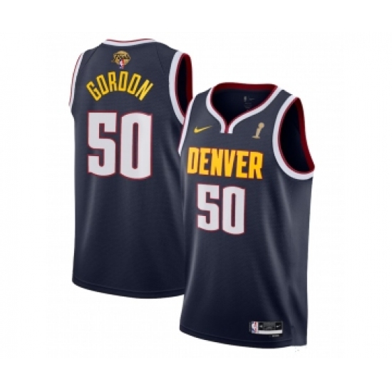 Men's Denver Nuggets #50 Aaron Gordon Navy 2023 Finals Champions Icon EditionStitched Basketball Jersey - Ujersey