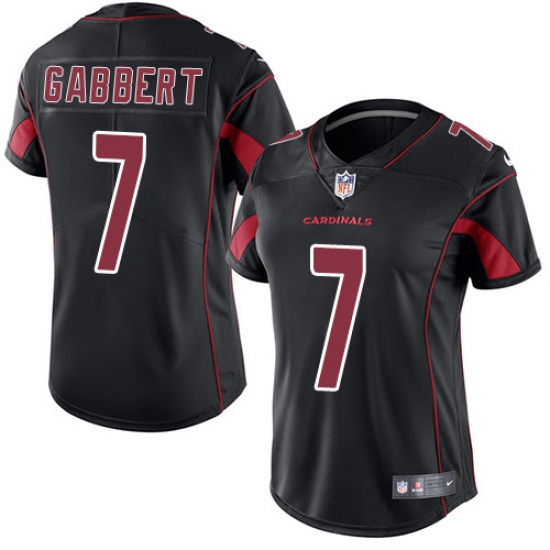 Women's Nike Arizona Cardinals #7 Blaine Gabbert Limited Black Rush Vapor Untouchable NFL Jersey - Ujersey