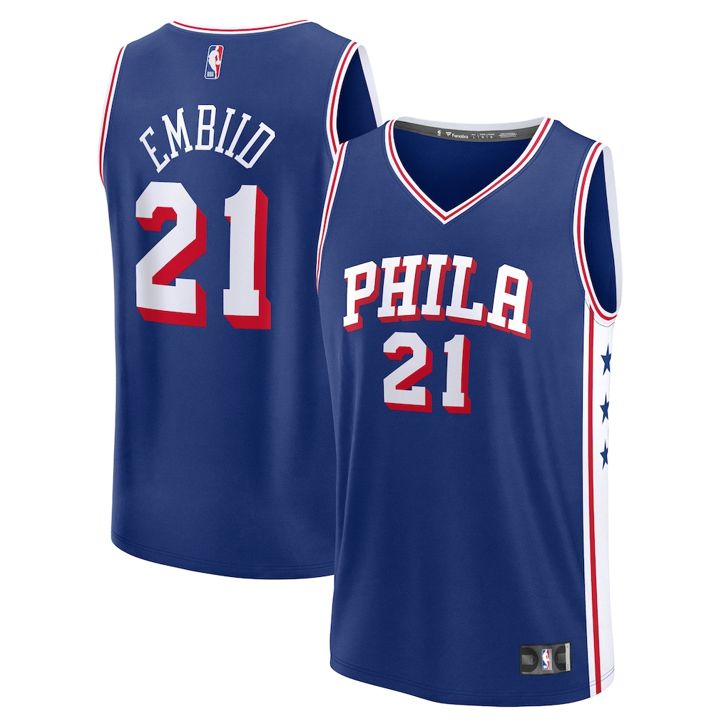Men's Philadelphia 76ers Joel Embiid Fanatics Royal Fast Break Replica Player Jersey - Icon Edition - ujerseystore