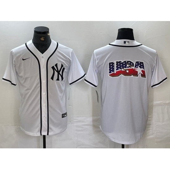 Men's New York Yankees Blank White Cool Base Stitched Jersey - Ujersey