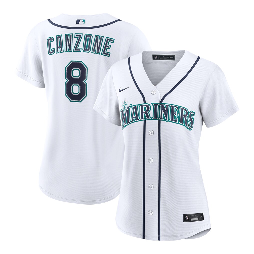 Women's Seattle Mariners Dominic Canzone Nike White Home Replica Jersey - Ujersey