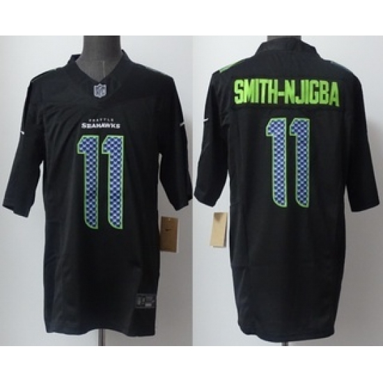 Men's Seattle Seahawks #11 Jaxon Smith-Njigba Limited Black Fashion FUSE Vapor Jersey - Ujersey