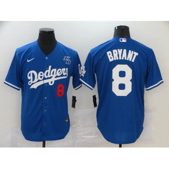 Youth Los Angeles Dodgers #8 Kobe Bryant Blue With KB Cool Base Stitched Baseball Jersey - Ujersey