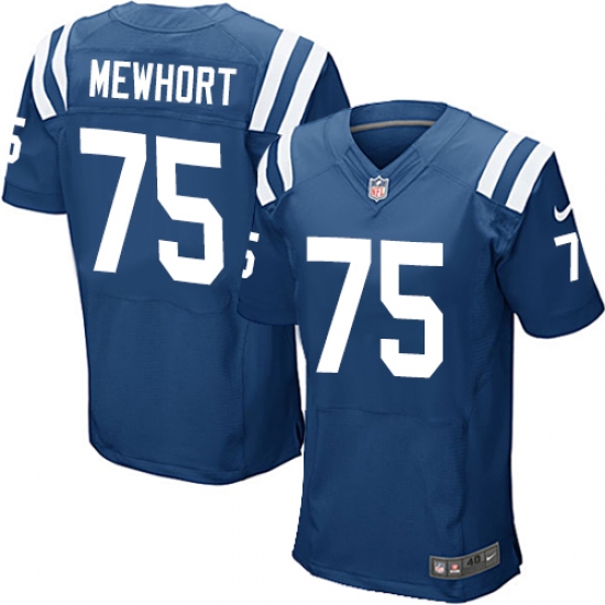 Men's Nike Indianapolis Colts #75 Jack Mewhort Elite Royal Blue Team Color NFL Jersey - Ujersey